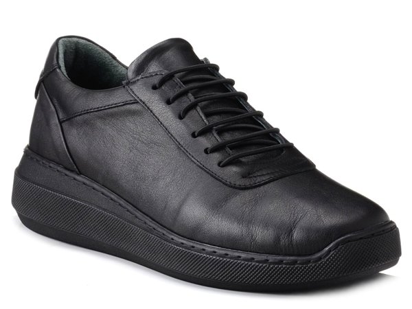 Buty damskie sneakersy skórzane czarne na platformie T. Sokolski W22-388
