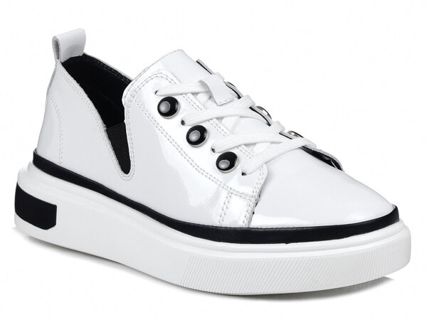 Buty damskie sneakersy skórzane na grubej podeszwie białe DiA LR535
