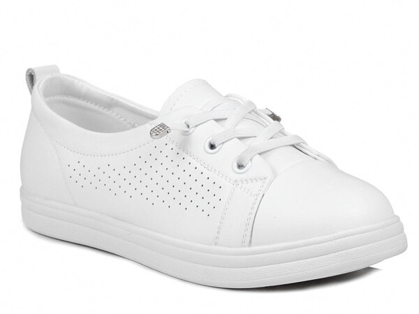 Buty damskie trampki skórzane białe niskie lekkie T.Sokolski W24-455 