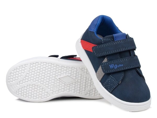 Buty dziecięce chłopięce sportowe wkładka skórzana Wojtyłko 24389G 