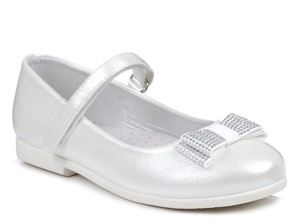 Buty komunijne dla dziewczynki srebrne na wesele Wojtyłko 22018B