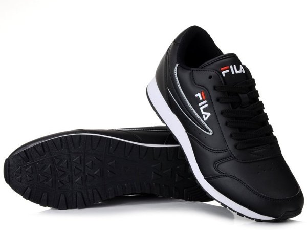 Buty męskie sportowe joggingi Fila Orbit czarne ekoskóra sznurowane