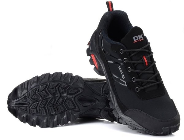 Buty męskie trekkingowe softshell impregnowane DK 15507 niskie czarne