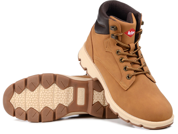 Buty męskie trzewiki zimowe za kostkę ocieplane Lee Cooper 2949M camel