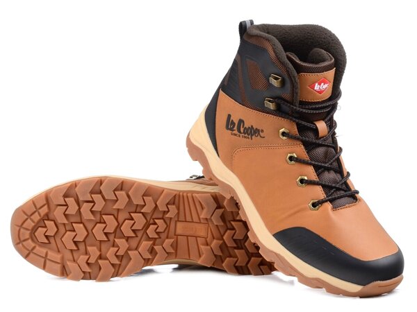 Buty męskie zimowe trekkingowe ocieplane wysokie Lee Cooper 2046M camel