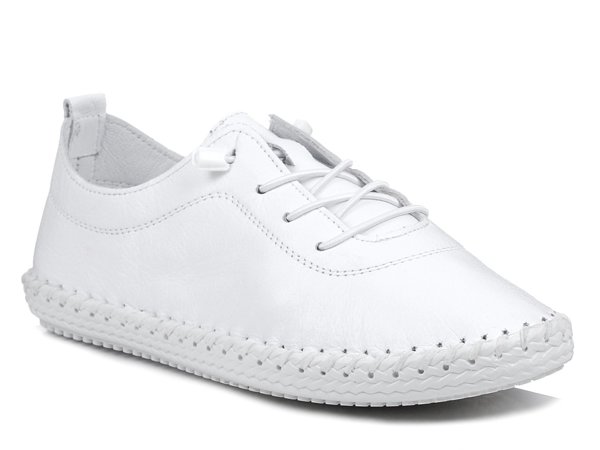 Buty sportowe damskie skórzane białe miękkie wygodne Izzi 0005-1622