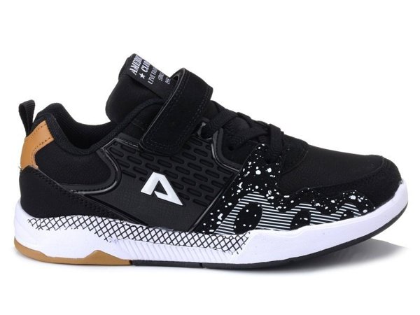 Buty sportowe dziecięce adidasy czarne na rzepy American Club BS 09/22