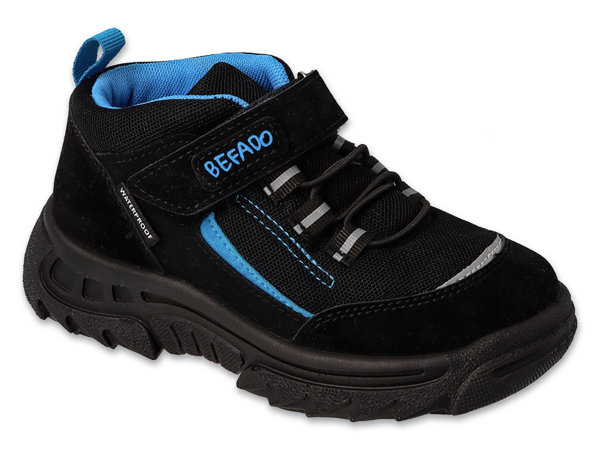 Buty sportowe dziecięce chłopięce na rzepy czarne Befado 515X002 