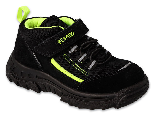 Buty sportowe dziecięce chłopięce na rzepy czarne Befado 515X004