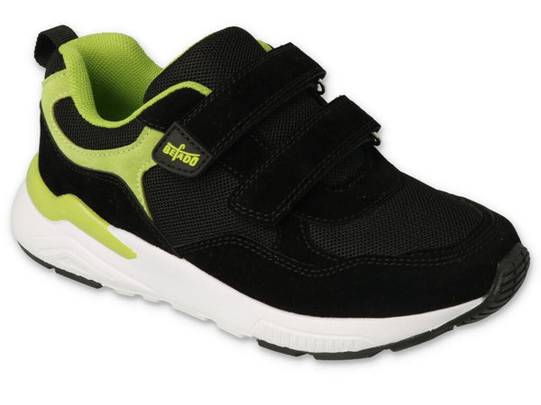 Buty sportowe dziecięce chłopięce na rzepy czarne Befado 516Q245