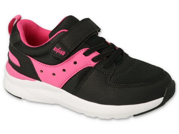 Buty sportowe dziecięce dziewczęce na rzepy czarne Befado 516Q154