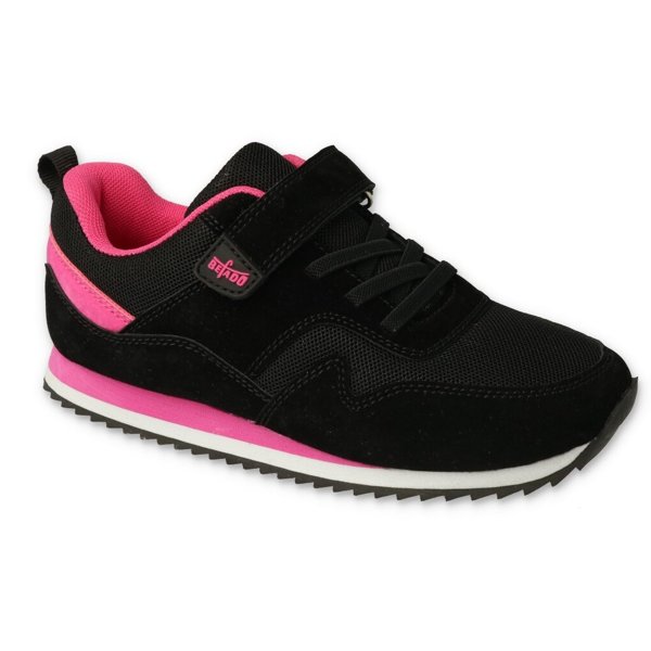 Buty sportowe dziecięce dziewczęce na rzepy czarne Befado 516Y217