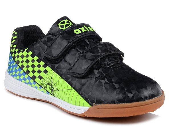 Buty sportowe dziecięce halówki na rzepy ekoskóra czarne Axim 5H214123C
