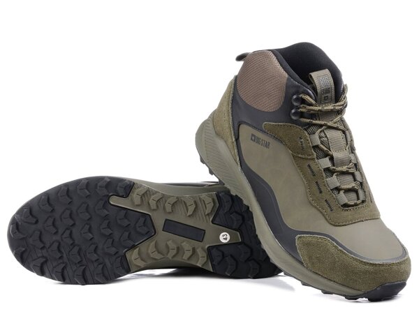 Buty sportowe zimowe męskie ocieplane za kostkę khaki Big Star MM174333