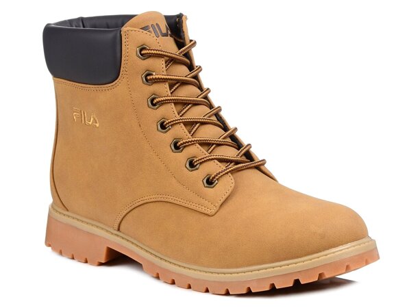 Buty trapery męskie zimowe za kostkę Fila Maverick Mid camel ekoskóra