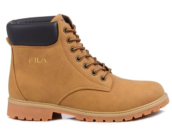 Buty trapery męskie zimowe za kostkę Fila Maverick Mid camel ekoskóra