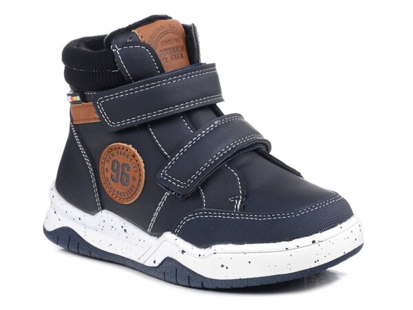Buty zimowe dziecięce chłopięce ocieplane na rzepy American Club 101/23