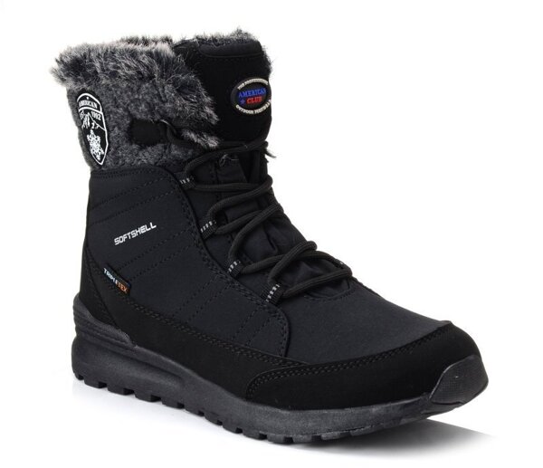 Buty zimowe dziecięce ocieplane śniegowce czarne American Club SN 39/23