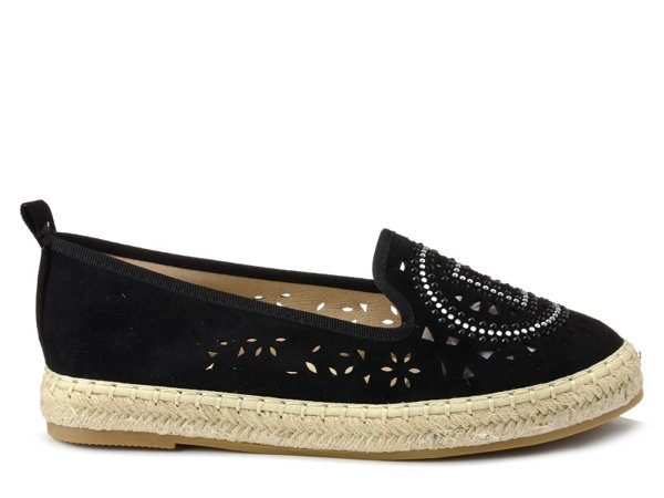 Espadryle damskie wsuwane S.BARSKI 33150 czarne