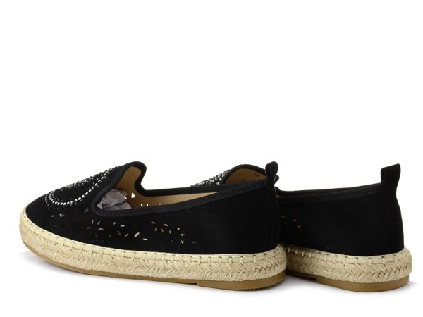 Espadryle damskie wsuwane S.BARSKI 33150 czarne