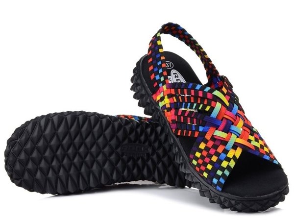 Sandały damskie sportowe na platformie elastyczne Rock Spring kolorowe