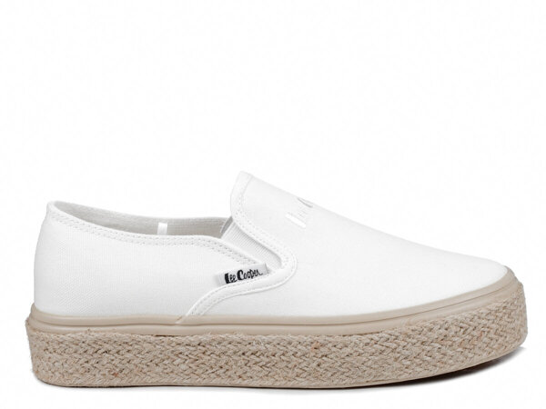 Trampki damskie espadryle na platformie białe wsuwane Lee Cooper 2430L