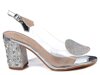 Buty damskie eleganckie na obcasie silikonowe srebrne DiA 38-812