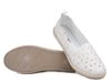 Buty damskie espadryle białe wsuwane baleriny ażurowe News 2417 