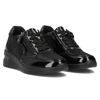 Buty damskie sneakersy na koturnie skórzane czarne Filippo DP6352/24