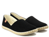 Buty espadryle damskie letnie czarne slip-on tekstylne News 2416