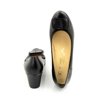Czółenka buty damskie na koturnie skórzane czarne Venetto 580