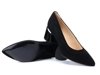 Czółenka damskie w szpic buty na obcasie zamszowe czarne Bioeco 5794